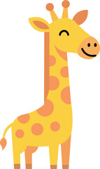 Fototapeta premium Cute Giraffe Cartoon Flat Vector Icon