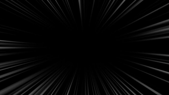 Bright anime speed lines animation on black background.Comic Radial Light Speed ​​Lines.
Anime speed line moves attack effects explosion of light.4K seamless loop animation for anime action scenes.