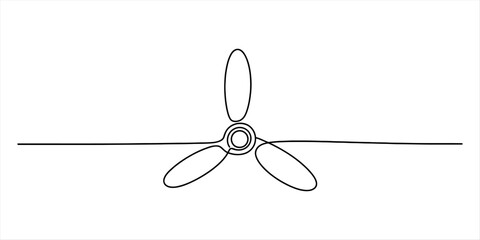 Continuous single line drawing of an airplane propeller icon © Vector Art Gallery 