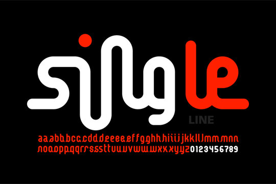 Single Line Font Design | Minimalist Letters & Numbers Vector