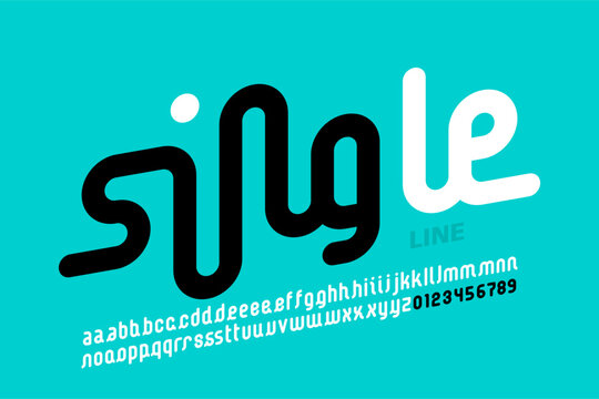 Single Line Font Design | Minimalist Letters & Numbers Vector