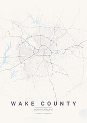 Fototapeta premium County Map Poster of Wake, North Carolina - Pastel Dream Style