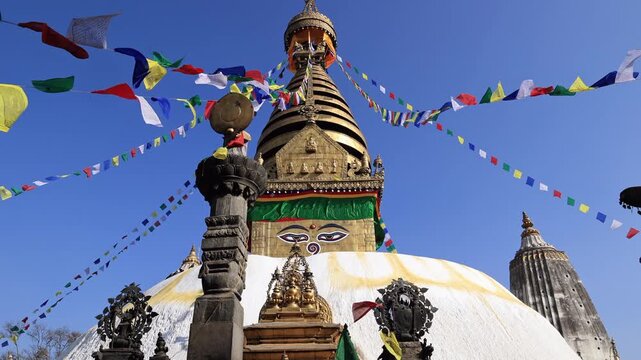 one of the most visited temple in kathmandu in nepal. swayambhunath temple	