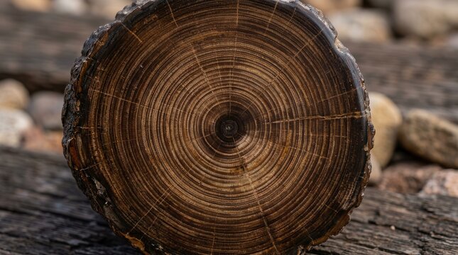 A mesmerizing macro capture of a tree trunk cross-section