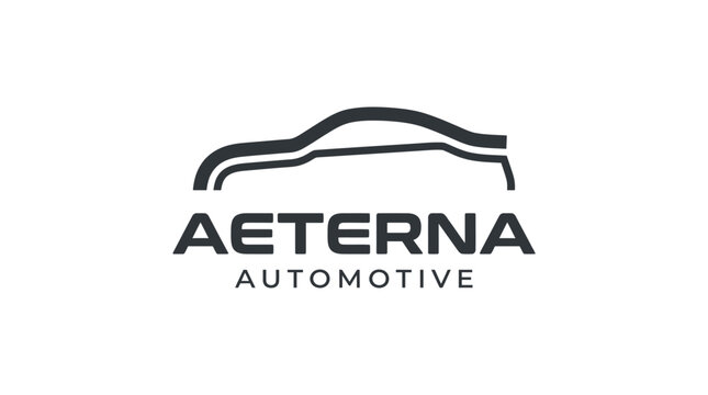 Minimalist Automotive Logo Silhouette Design Featuring Sleek Layered Vehicle Forms