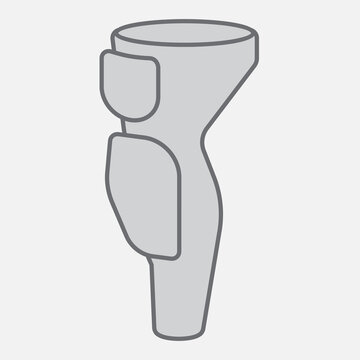 Prosthetic leg isometric icon, artificial limb concept. Vector graphics. Body part, replacement sign with outline style icon for mobile or web design.