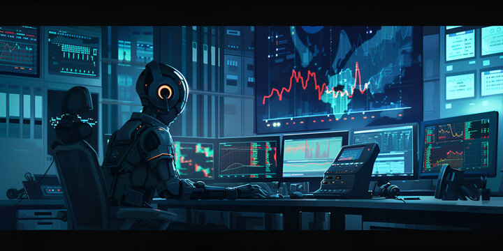 AI Robot Trading Financial Data | Automated Stock Market Analysis | Future of Algorithmic Trading
