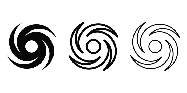 Hurricane icon silhouette vector outline and line art