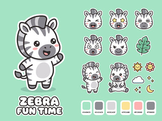 Obraz premium Cartoon Zebra Character Fun Time.