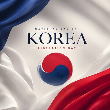 Korea liberation day national flag celebration design