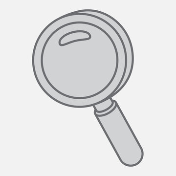 Magnifying glass isometric icon, magnifier concept. Vector graphics. Detective tool, loupe sign with outline style icon for mobile or web design.