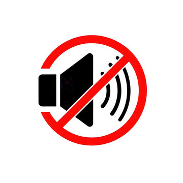 Mute volume speaker icon with a red forbidden circle