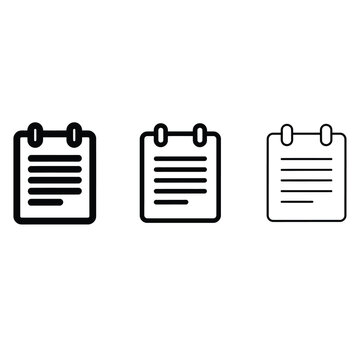 Conjunto de tres blocs de notas minimalistas con diferentes grosores de l&iacute;nea