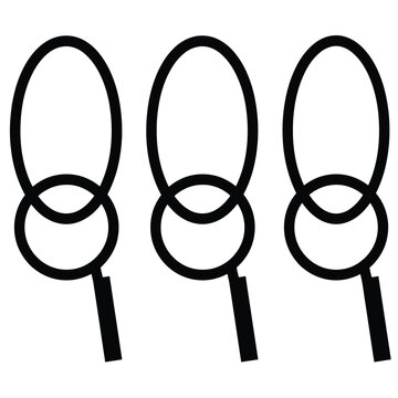 Tres contornos abstractos negros de c&iacute;rculos y rect&aacute;ngulos entrelazados
