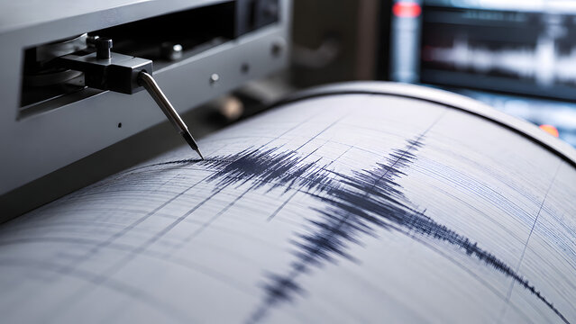Seismograph Recording a Strong Tremor