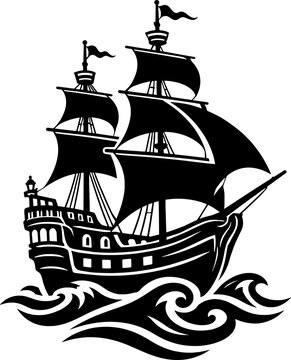 pirate ship vector