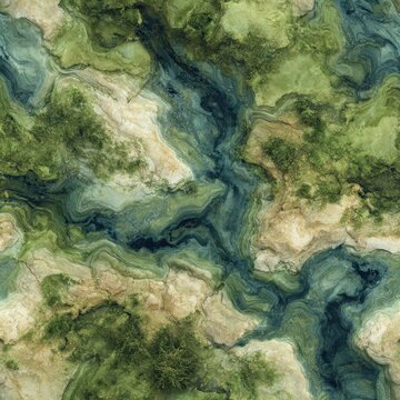 Abstract Green and Brown Marble Pattern