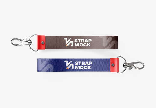 Fabric Keychain Strap Mockup