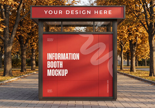 Outdoor Information Booth PSD Mockup