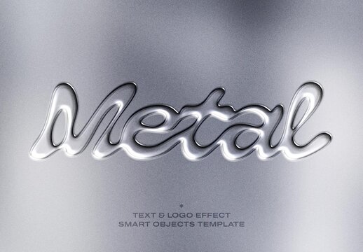 Metal Emboss Text And Logo Effect For Poster And Branding Design