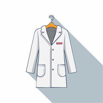 ハンガーに掛けられた白衣のベクターイラスト
