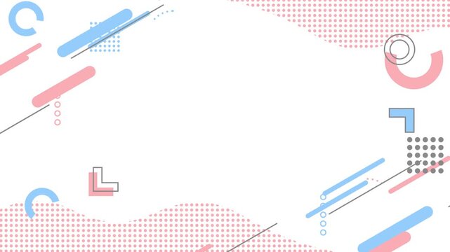 Modern colorful geometric shapes animated frame background loop[4K]

