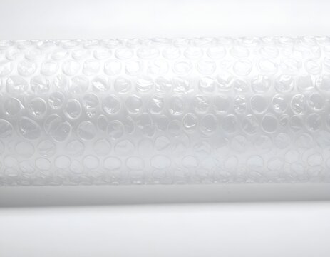 Transparent Plastic Bubble Wrap Roll Texture Close Up Macro Photography