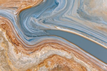 Obraz premium The Colorful Marbleized Rock Formation with Blue White and Orange Striations