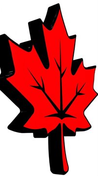 Stylized red maple leaf icon on white background.