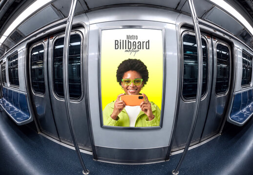 Metro Train Billboard Mockup