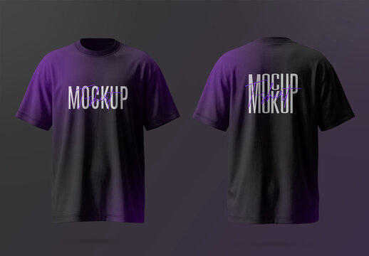 Oversized T-Shirt Front-Back Mockup Set