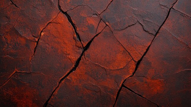  textured, cracked surface with dark red and black tones, resembling aged or weathered earth or paint.