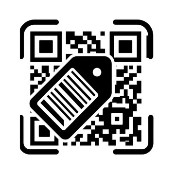 standard QR code enclosed within a scanning finder frame. It is suitable for general applications, such as scanning for information, text, or general data links.