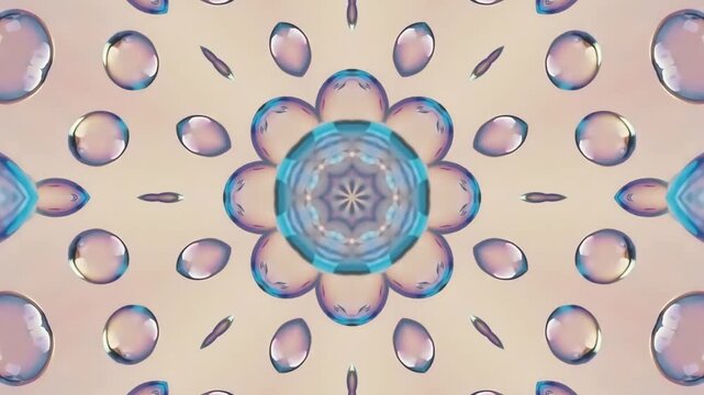 Soft Pastel Bubble Rings Kaleidoscope Seamless Loop Background