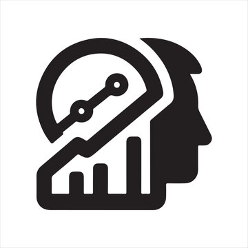 Data analysis vector silhouette outline logo design concept illustration idea