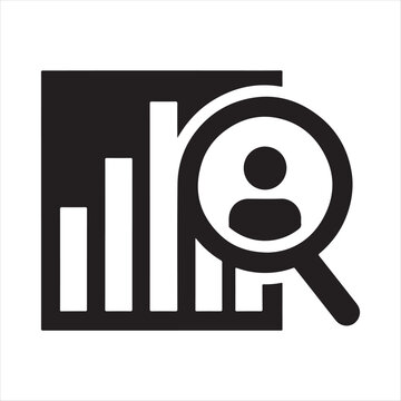 Data analysis vector silhouette outline logo design concept illustration idea