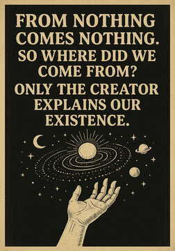 Something Cannot Arise from Nothing Inspirational Poster Printable Wall Art on Creation Logic