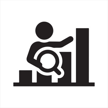 Data analysis vector silhouette outline logo design concept illustration idea