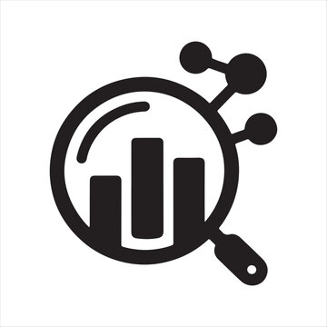 Data analysis vector silhouette outline logo design concept illustration idea