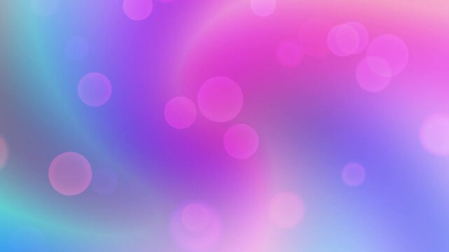 Glow magenta pink, deep orchid, and soft lavender fluid gradient motion loop with soft translucent bokeh circles for romantic video overlay background