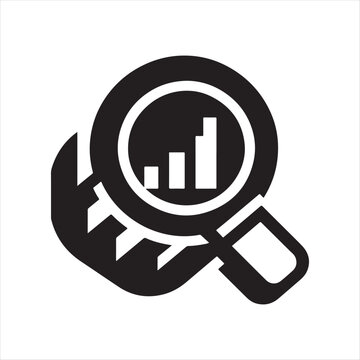 Data analysis vector silhouette outline logo design concept illustration idea