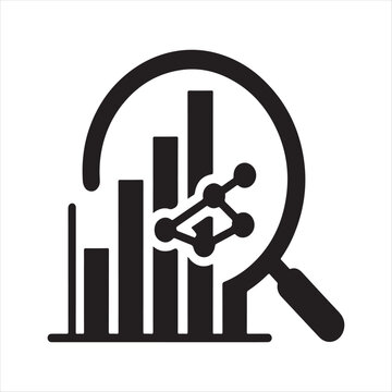 Data analysis vector silhouette outline logo design concept illustration idea