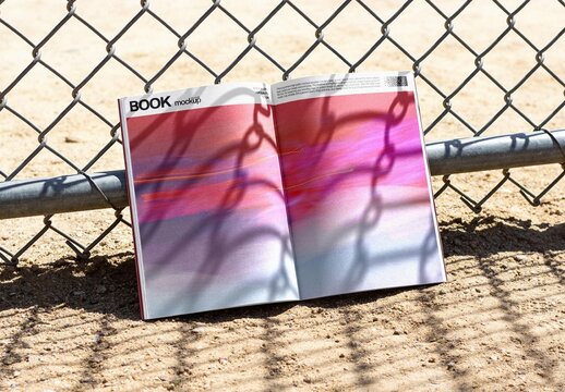 Open Book On Fence Mockup