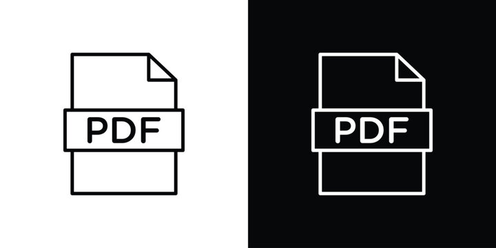 PDF file icon line art symbols collection
