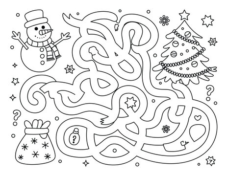Juego de laberinto navide&ntilde;o para colorear