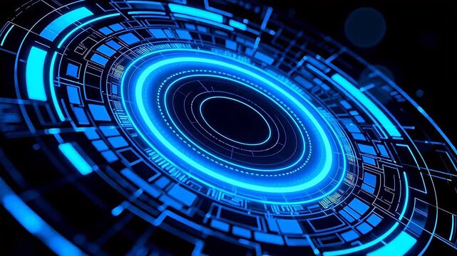 Blue glowing futuristic circular design