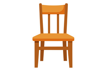 Fototapeta premium Wooden chair illustration for furniture design. Vector image of a classic wooden dining or office chair, detailed and realistic.