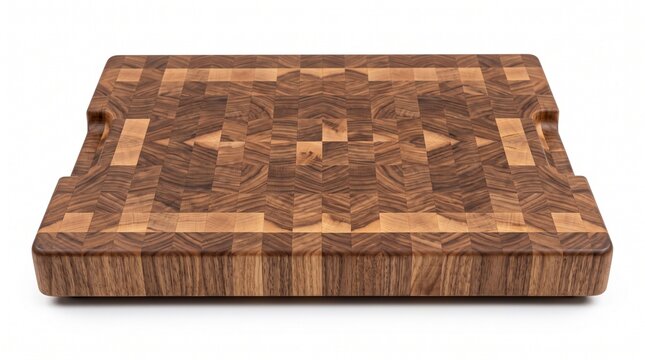 Wooden butcher block cutting board. Premium end grain wood chopping board for kitchen.