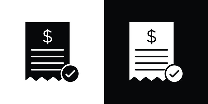 Bill payment icon in black and white, best for Marketing