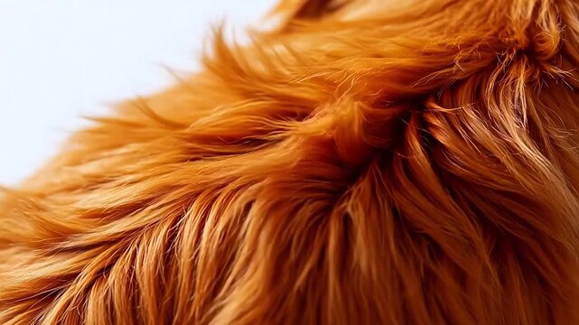 Closeup of golden dog fur